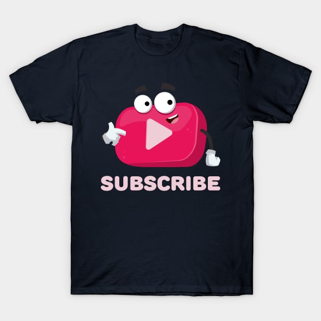 cartoon video player vlog icon subscribe T-Shirt by VizRad